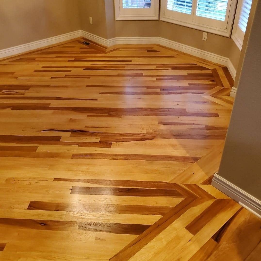 framed hickory hardwod floor sanding and refinishing